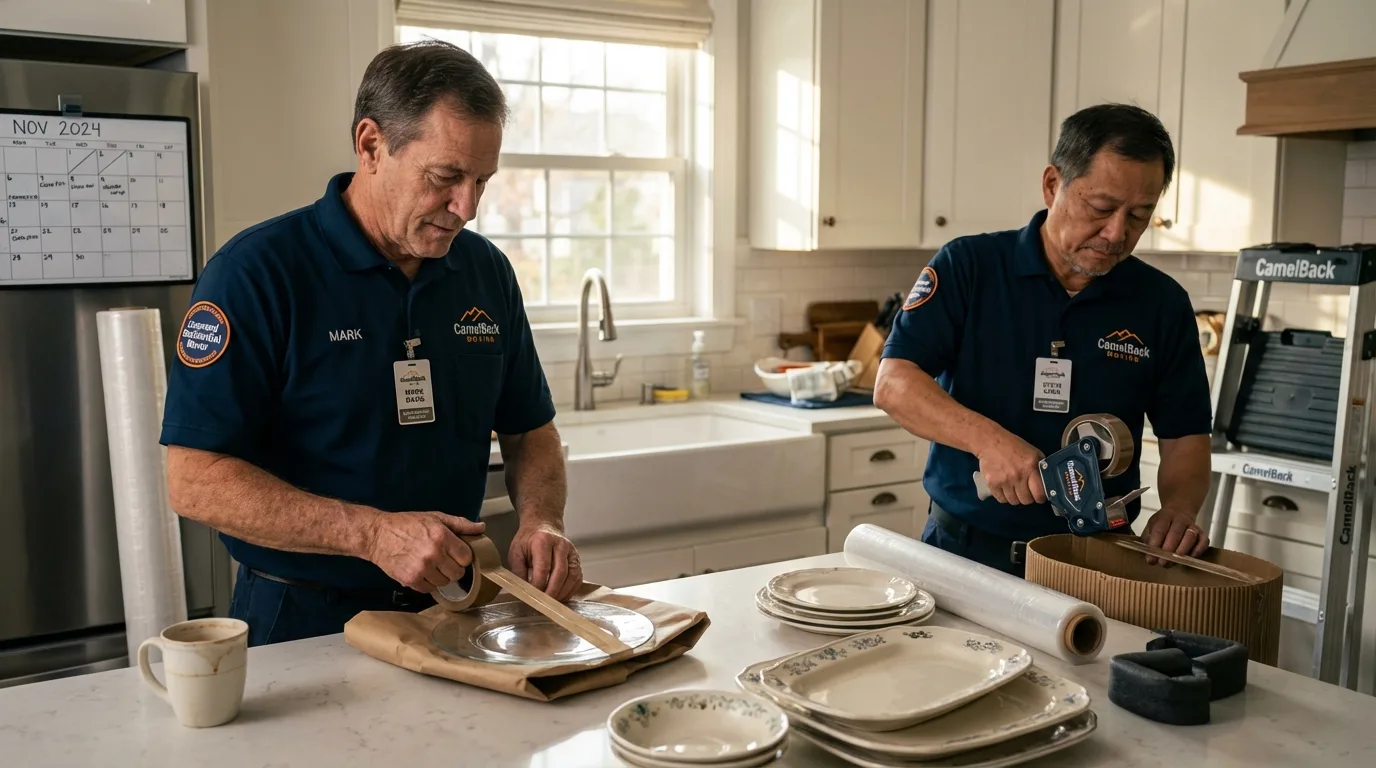 Professional crew packing kitchen dishware in Bowling Green, FL